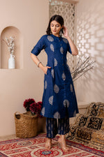 Load image into Gallery viewer, Ziya ~ Navy Blue Co-ord Set