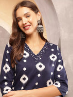 Load image into Gallery viewer, Suri ~ Navy Blue Kurit Set