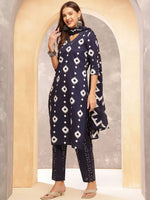 Load image into Gallery viewer, Suri ~ Navy Blue Kurit Set