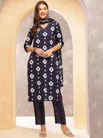 Load image into Gallery viewer, Suri ~ Navy Blue Kurit Set