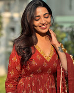 Load image into Gallery viewer, Alani ~ Maroon Kurti Set