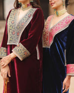 Load image into Gallery viewer, Sabina ~ Maroon Velvet Kurti Set