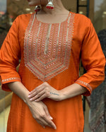 Load image into Gallery viewer, Pragya ~ Orange Suit Set