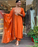 Load image into Gallery viewer, Pragya ~ Orange Suit Set