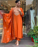 Load image into Gallery viewer, Pragya ~ Orange Suit Set