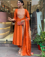 Load image into Gallery viewer, Pragya ~ Orange Suit Set