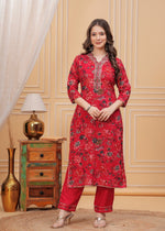 Load image into Gallery viewer, Suchi ~ Red Floral Suit Set