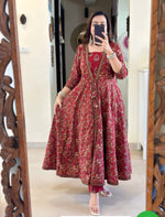 Load image into Gallery viewer, Zuri ~ Red Anarkali Suit Set