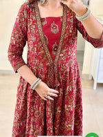 Load image into Gallery viewer, Zuri ~ Red Anarkali Suit Set