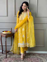 Load image into Gallery viewer, Samar ~ Yellow Kurti Set