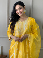 Load image into Gallery viewer, Samar ~ Yellow Kurti Set
