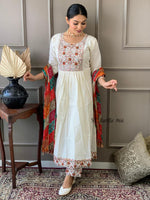 Load image into Gallery viewer, Sunaina ~ White Anarkali Suit Set