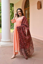 Load image into Gallery viewer, Nirvi ~ Peach Kurti Set