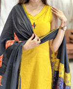 Load image into Gallery viewer, Sunaina ~ Yellow Black Suit Set