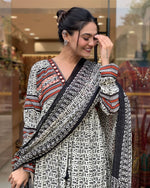 Load image into Gallery viewer, Anam ~ Grey Printed Anarkali Suit Set