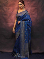 Load image into Gallery viewer, Blue Peacock Silky (Soft Art Silk Saree)