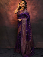 Load image into Gallery viewer, Violet Lady (Soft Art Silk Saree)