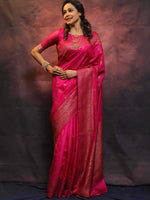 Load image into Gallery viewer, Magenta Beauty (Soft Art Silk Saree)