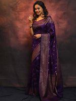 Load image into Gallery viewer, Violet Lady (Soft Art Silk Saree)