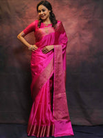 Load image into Gallery viewer, Pink Silky (Soft Art Silk Saree)