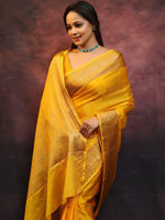 Load image into Gallery viewer, Golden Yellow (Soft Art Silk Saree)
