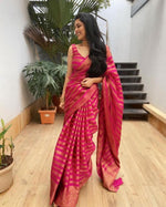 Load image into Gallery viewer, Magenta Silky (Soft Art Silk Saree)