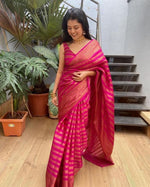 Load image into Gallery viewer, Magenta Silky (Soft Art Silk Saree)