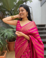 Load image into Gallery viewer, Magenta Silky (Soft Art Silk Saree)