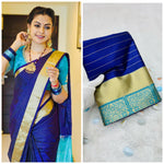 Load image into Gallery viewer, Royal Blue Soft Silky (Soft Art Silk Saree)