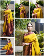 Load image into Gallery viewer, Mustard Beauty (Soft Art Silk Saree)