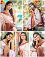 Load image into Gallery viewer, Off White Silky (Soft Art Silk Saree)