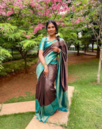 Load image into Gallery viewer, Brown Silky (Soft Art Silk Saree)