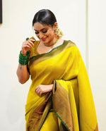 Load image into Gallery viewer, Yellow Silky (Soft Art Silk Saree)