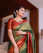 Load image into Gallery viewer, Mehendi Silky (Soft Art Silk Saree)