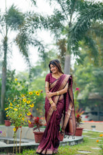 Load image into Gallery viewer, Maroon (Premium Banarasi Silk)