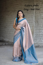Load image into Gallery viewer, Teal Blue (Premium Kanjivaram Silk)