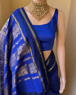 Load image into Gallery viewer, Neelam - நீலம் (Premium Handloom Gadwal Silk Cotton)