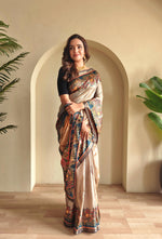 Load image into Gallery viewer, Kalamkari (Premium Soft Art Silk Saree)