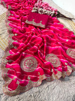 Load image into Gallery viewer, Georgette prismatic (Premium Georgette Saree)