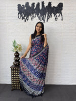 Load image into Gallery viewer, Ajrakh Satin (Premium Ajrakh Party Wear Satin Silk)