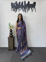 Load image into Gallery viewer, Ajrakh Satin (Premium Ajrakh Party Wear Satin Silk)