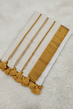 Load image into Gallery viewer, White and Gold (Premium 120 Count Soft Mul Cotton)