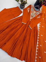 Load image into Gallery viewer, Orange (Anarkali Three Piece Set)