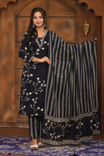Load image into Gallery viewer, Khushi ~ Black Kurti Set