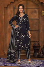 Load image into Gallery viewer, Khushi ~ Black Kurti Set