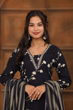 Load image into Gallery viewer, Khushi ~ Black Kurti Set