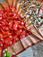 Load image into Gallery viewer, Meena Paithani silk (Premium Quality Paithani Silk)