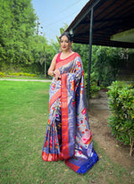 Load image into Gallery viewer, Royal Paithani Flower (Premium Soft Banarasi Silk)