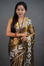 Load image into Gallery viewer, Gold Shine - (Pure Tissue Khadi Handloom Saree)