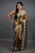Load image into Gallery viewer, Gold Shine - (Pure Tissue Khadi Handloom Saree)